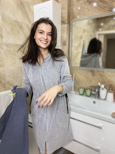 Szlafrok damski 498 Macarena II Forex - beżowy melanż