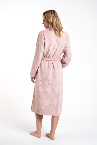 Szlafrok damski Morena Italian Fashion - pudrowy róż