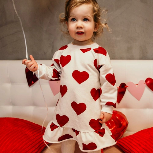 Sukienka z długim rękawem Lovw Eevi - biała