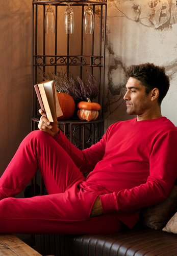 Komplet Męski Justin Dkaren czerwony