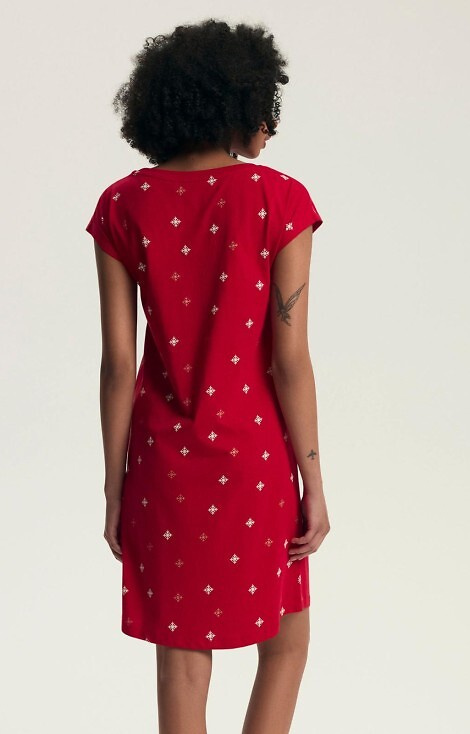 Bawełniana koszula nocna damska Henderson Dotie 43720 – świąteczna, JOLLY