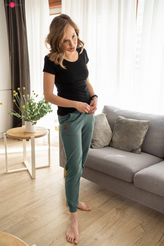 Dresowe spodnie ciążowe Milk&Love morska zieleń