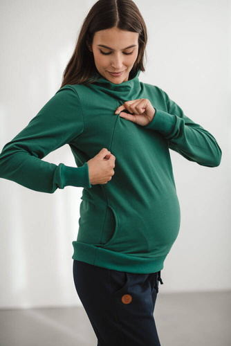 Bluza do karmienia Milk Please Milk&Love butelkowa zieleń