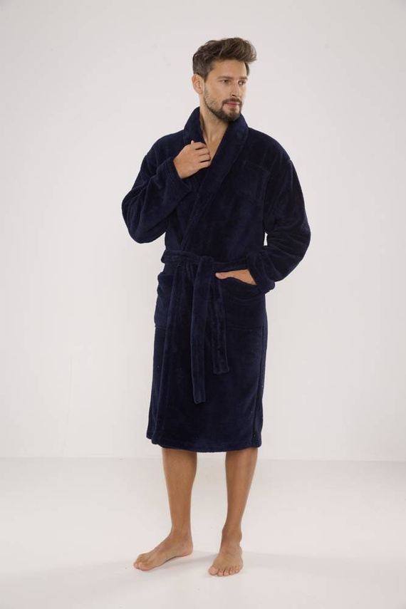811 Plusz szlafrok męski De Lafense - granatowy