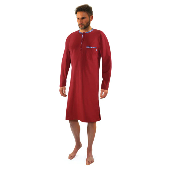 Koszula męska z szlafmycą 3113 Sesto Senso bordowy