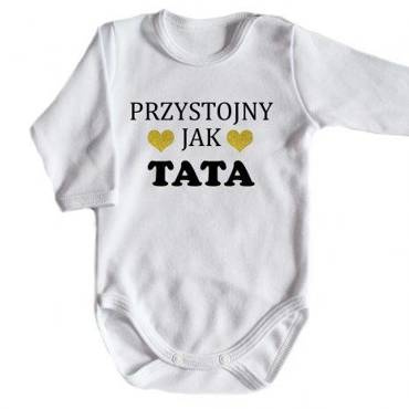 Body długi rękaw "PRZYSTOJNY JAK TATA" Moocha biały