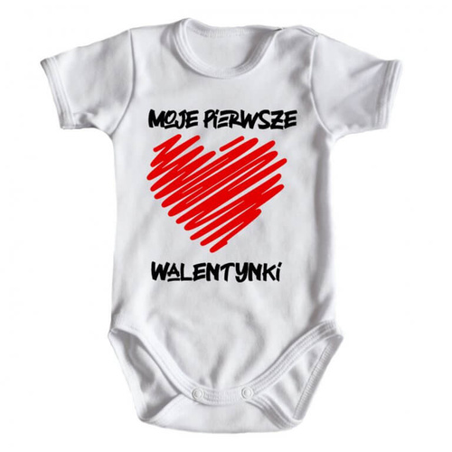 Body krótki rękaw "Moje pierwsze Walentynki" Moocha czarny