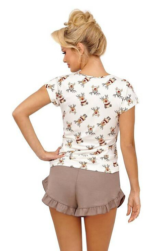 Piżama Damska Reni 1/2  Donna -  ecru 