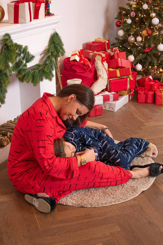 Piżama Damska 718 Madeleine Cat Love Forex - czerwony