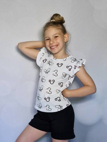 Bluzka dziecięca Myszki krótki rękaw Bambarillo biały
