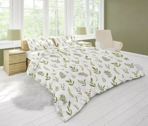 Pościel z mikrofibry Harmony 2 liście Faro zielony 