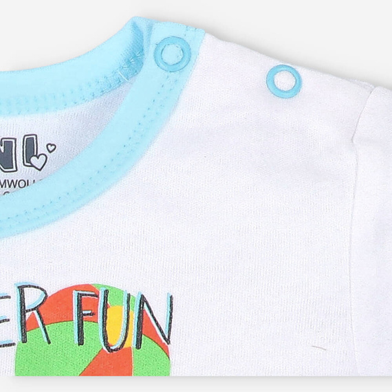 Body z bawełny organicznej Summer Robots Nini biały