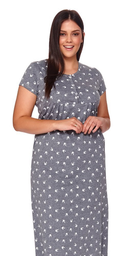 TM.4119 Koszula Nocna ciążowa i do karmienia Doctor Nap - dark grey