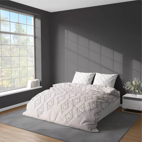 Pościel z mikrofibry geometria 5031 A Detexpol pudrowy różowy