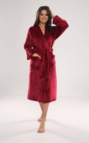 Długi Szlafrok damski 628 Abigail Forex - bordo