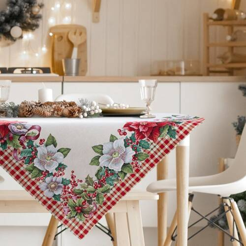 Obrus świąteczny gobelinowy 1273 Eurofirany kremowy