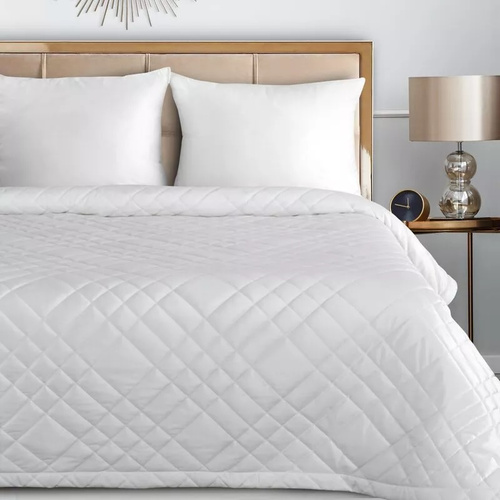 Eurofirany Ria 6 narzuta welurowa pikowana dekoracyjna biały