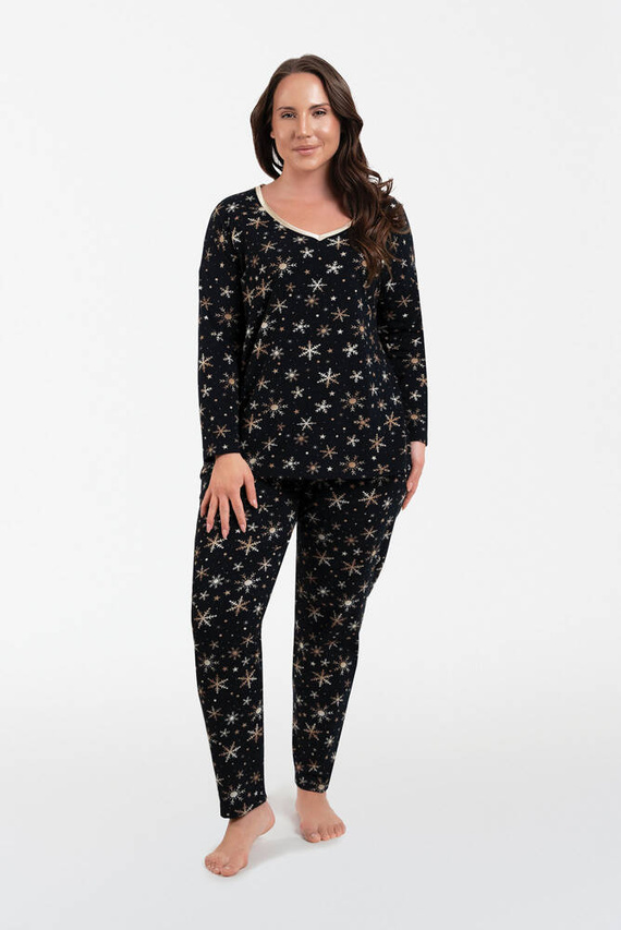 Piżama Damska długi rękaw, długie spodnie Laponia Italian Fashion - druk