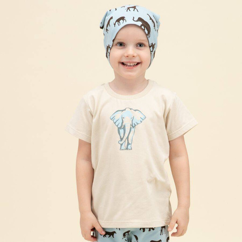 T-shirt z nadrukiem Safari Pinokio - beżowy słoń 