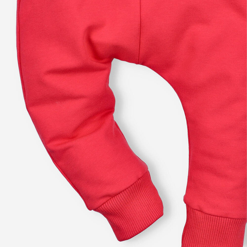 Spodnie dresowe z bawełny organicznej Łąka Nini różowy