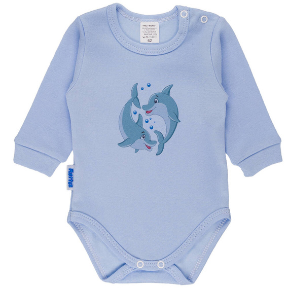 Body z długim rękawem Delfinki Martex niebieski 