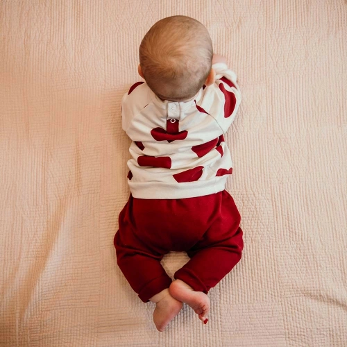 Spodnie niemowlęce Love Eevi - bordowe