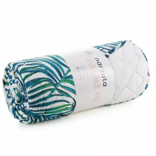 Narzuta dekoracyjna liście Palms 2 Design91 turkusowy