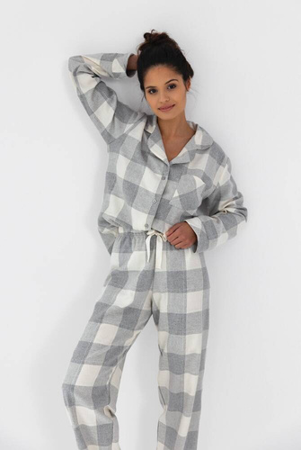 Piżama damska Evie Sensis - szary-śmietankowy