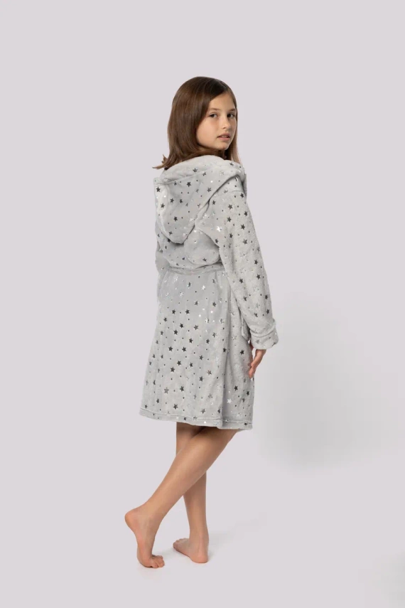 Szlafrok dziecięcy Star Kids Envie light grey