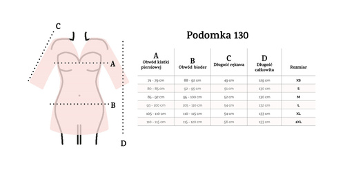 Podomka 130 Satynowy Szlafrok Damski DKaren - róż
