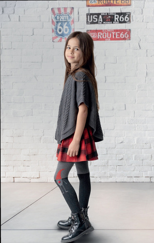 2427 Dopey Rajstopy dziewczęce 50 den Knittex -czarny grafit