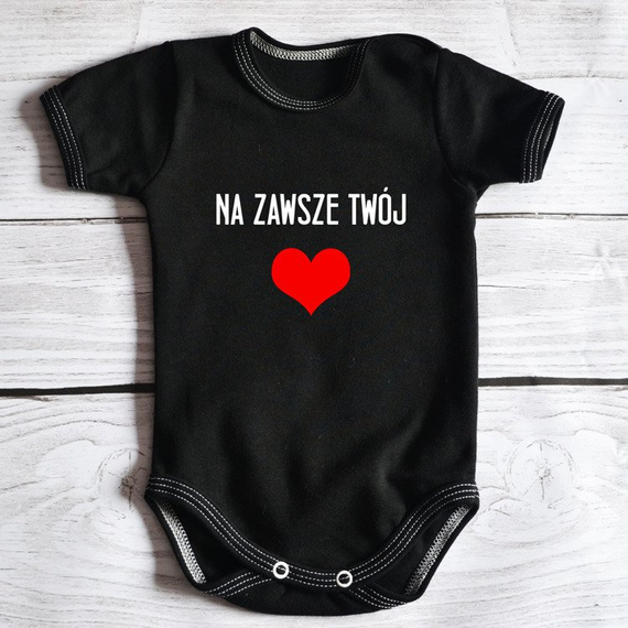 Body krótki rękaw "Na zawsze Twój" Moocha czarne