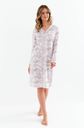 Koszula nocna 425  Cana - biały różowy