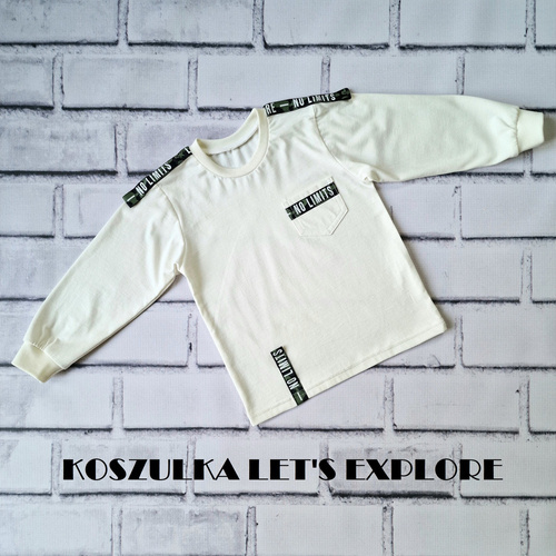 Koszulka dziecięca Let's explore długi rękaw Bambarillo