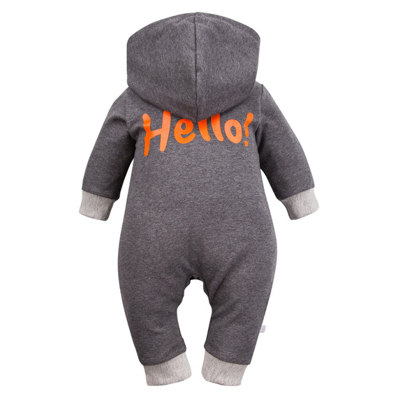 Pajac z kapturem kombinezon Hallo Eevi - grafit