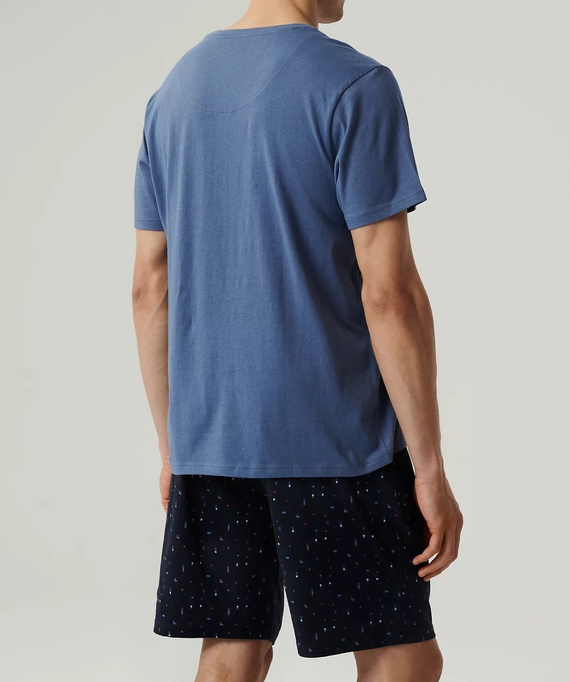Piżama męska krótki rękaw,NMP-385 Atlantic- granatowy