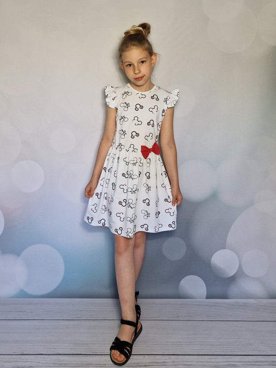 Sukienka dziewczęca Myszki Bambarillo biały