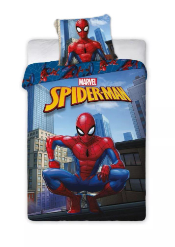 Spider-Man Faro– pościel dziecięca bawełniana 160x200 cm, niebieska, 100% bawełna