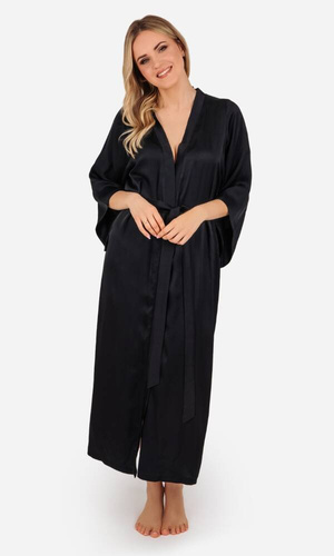 Szlafrok damski satynowy Elizabeth ByShelly - czarny