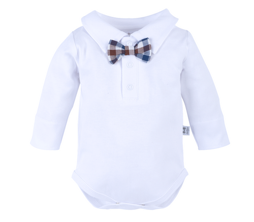 Body z muszką 041PDR Little Gentleman Marija - biały