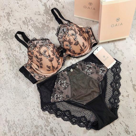 Biustonosz półusztywniany BS 1025 Cherry Gaia - czarny