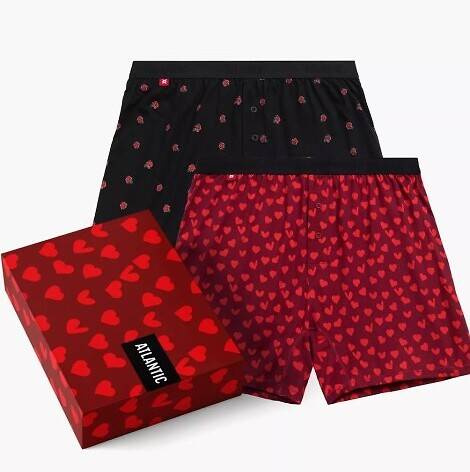 Bokserki męskie 2GMB-009 Atlantic - czarny-burgund