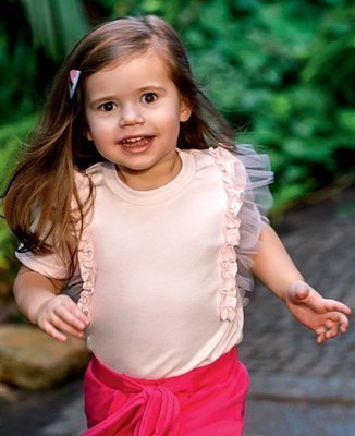 Bluzeczka bawełniany "PEONY" Ewa Klucze - różowa