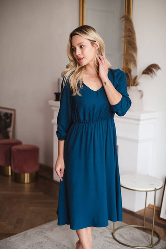 Sukienka ciążowa i do karmienia Lovely Dress Midi Milk&Love poseidon