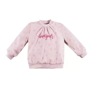 Bluza wciągana z marszeniem UNIQUE Ewa Klucze- róż druk