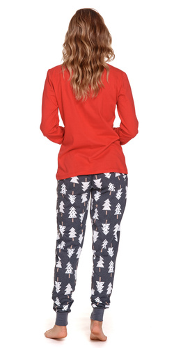 PM.4312 "Good Vibes" Piżama Damska Doctor Nap - spruce red