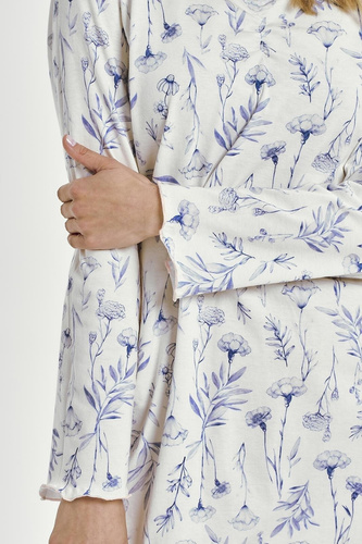 Taro Caroline 3455 – koszula nocna z bawełny, długi rękaw, klasyczny fason