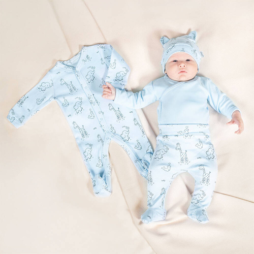 4800 11 Animals Komplet wyprawkowy 4-częściowy nadruk Nicol - niebieski