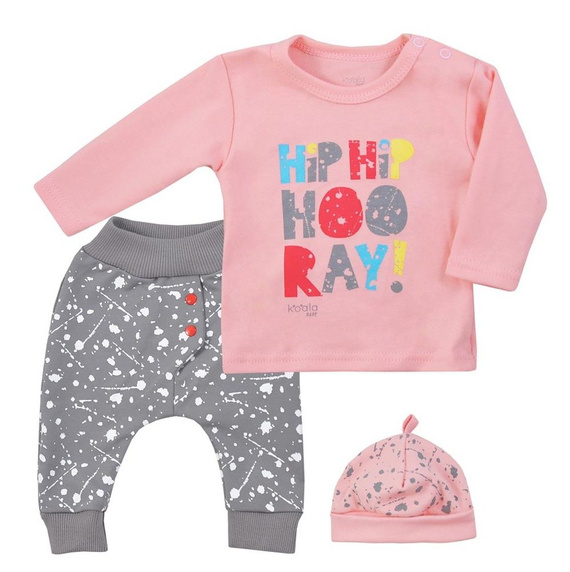 Bluzka + spodenki + czapka "HIP-HIP" Koala- szary
