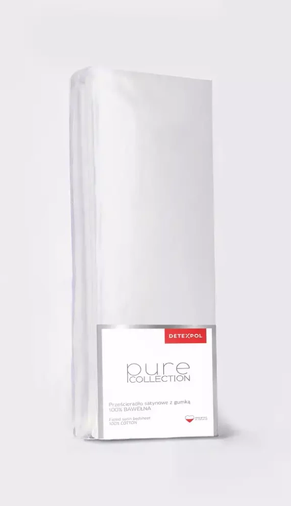 Prześcieradło satynowe z gumką jPure ednobarwne Detexpol srebrny